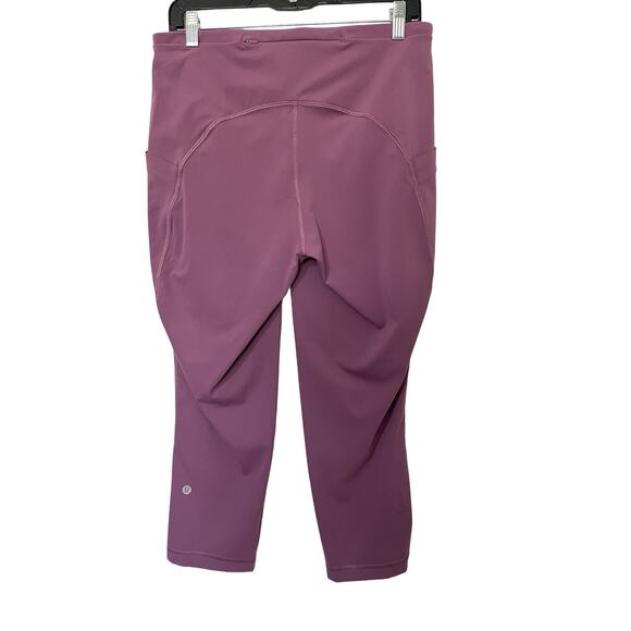 Lululemon Womens Swift Speed High Rise Cropped Leggings Size 12 Purple Athletic - Picture 2 of 9